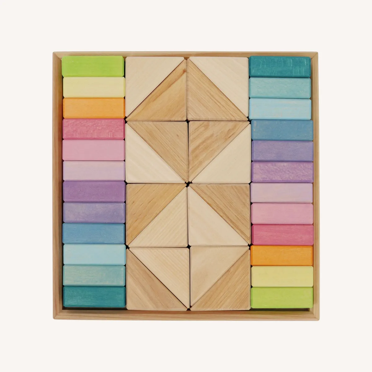 Grimm's Ruimtelijk Inzicht | Motoriek*Blokkenset Pastel duo 40-delig