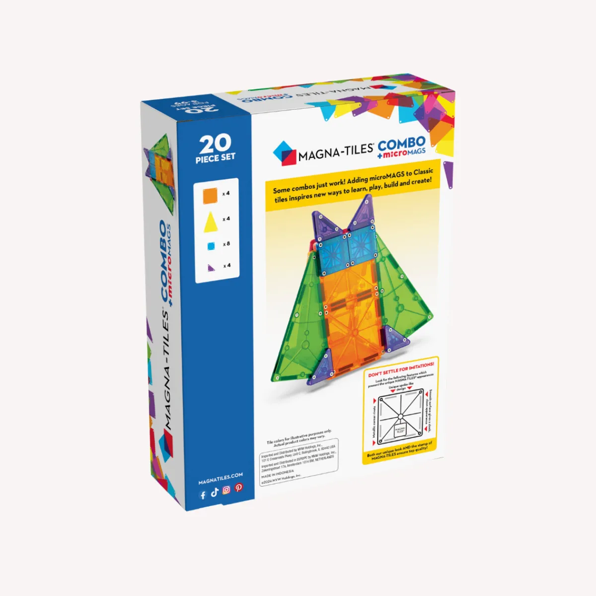 combo_piece_magnetic_cons_2.webp Magna-Tiles Ruimtelijk Inzicht | Motoriek*Combo 20-Piece Magnetic Construction Set