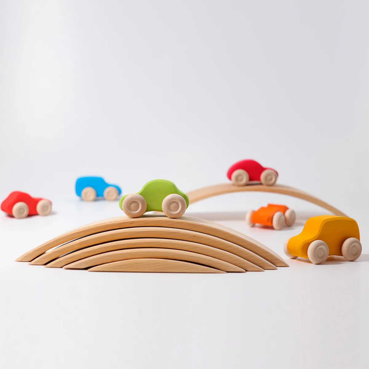Grimm's Motoriek | Creativiteit & Fantasie*Gekleurde Houten auto's