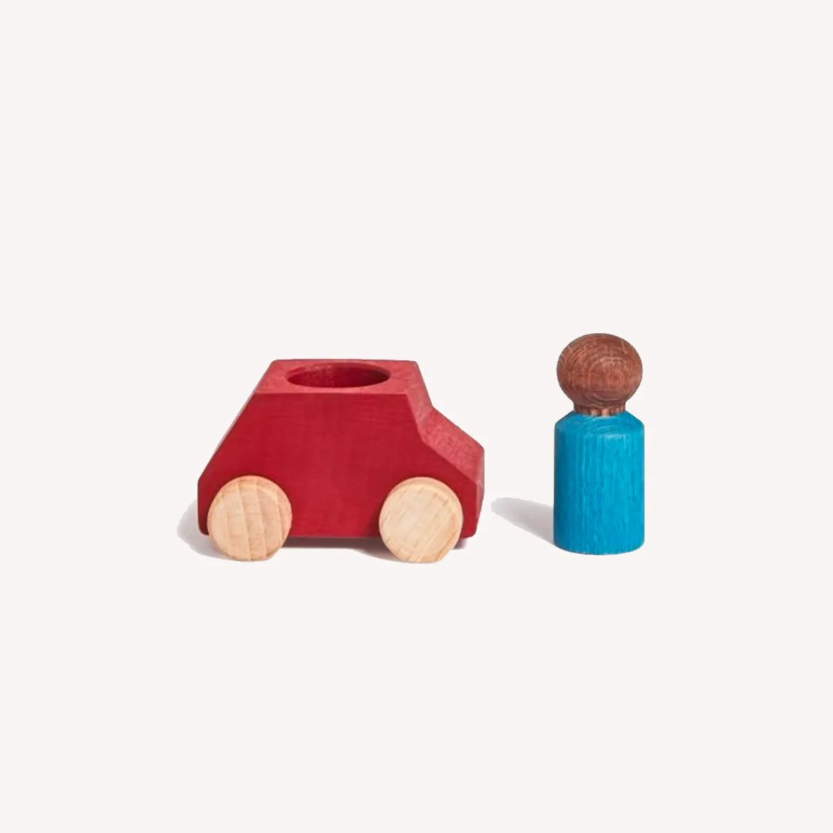 Lubulona Ruimtelijk Inzicht | Motoriek*Houten auto met poppetje - rood