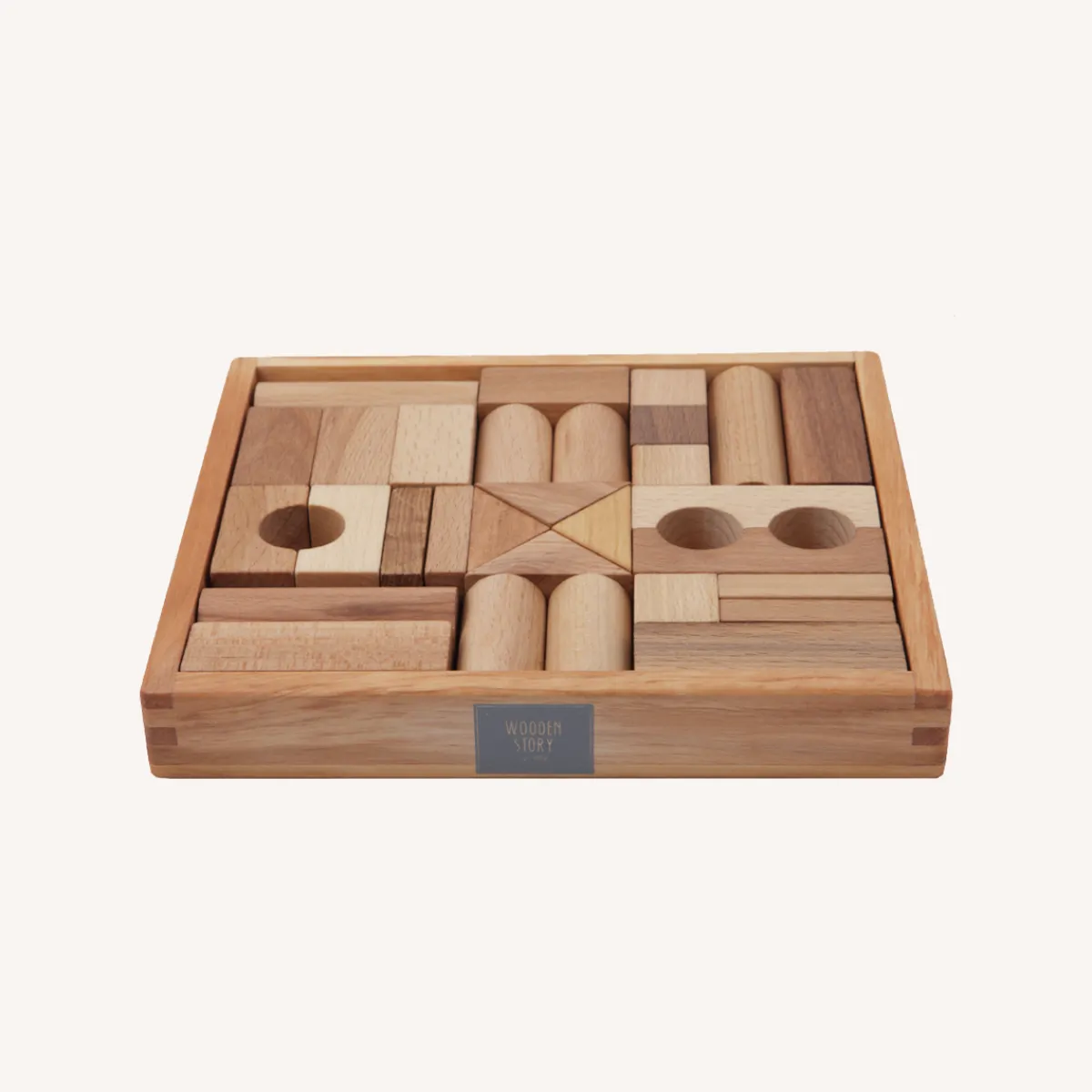 Wooden Story Ruimtelijk Inzicht | Motoriek*Houten Blokken - naturel 30 st