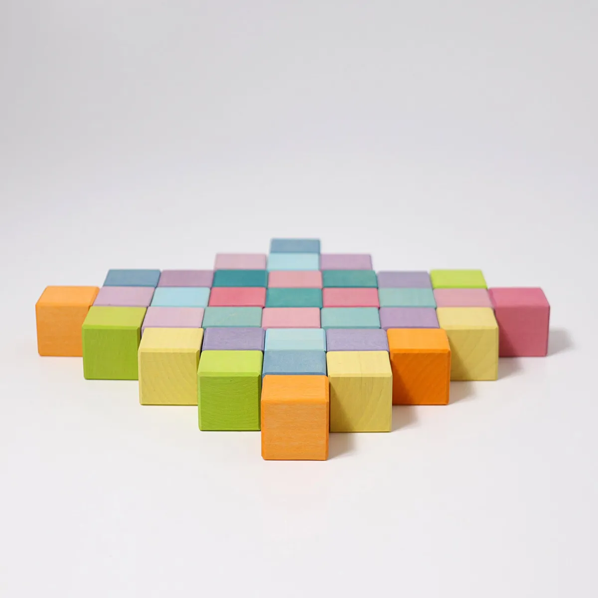 Grimm's Ruimtelijk Inzicht | Motoriek*Houten blokken Pastel Mozaïek - 36st