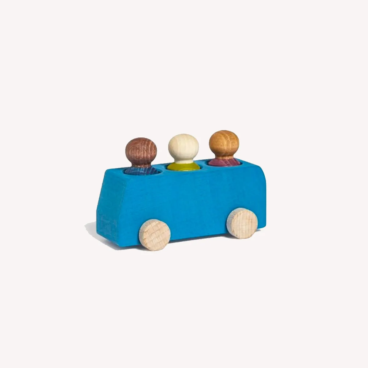 Lubulona Creativiteit & Fantasie | Ruimtelijk Inzicht*Houten bus met poppetjes - blauw