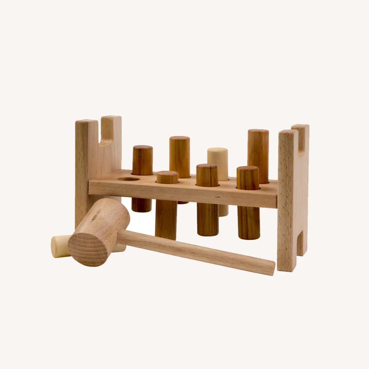 Wooden Story Motoriek | 5 Jaar*Houten hamerbank - naturel