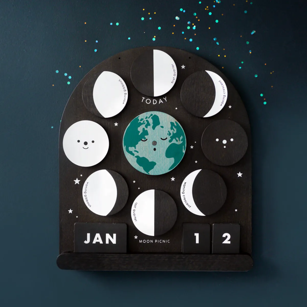 Moon Picnic Milieubewustzijn | Logica & Rekenvaardigheid*Houten maanfase kalender