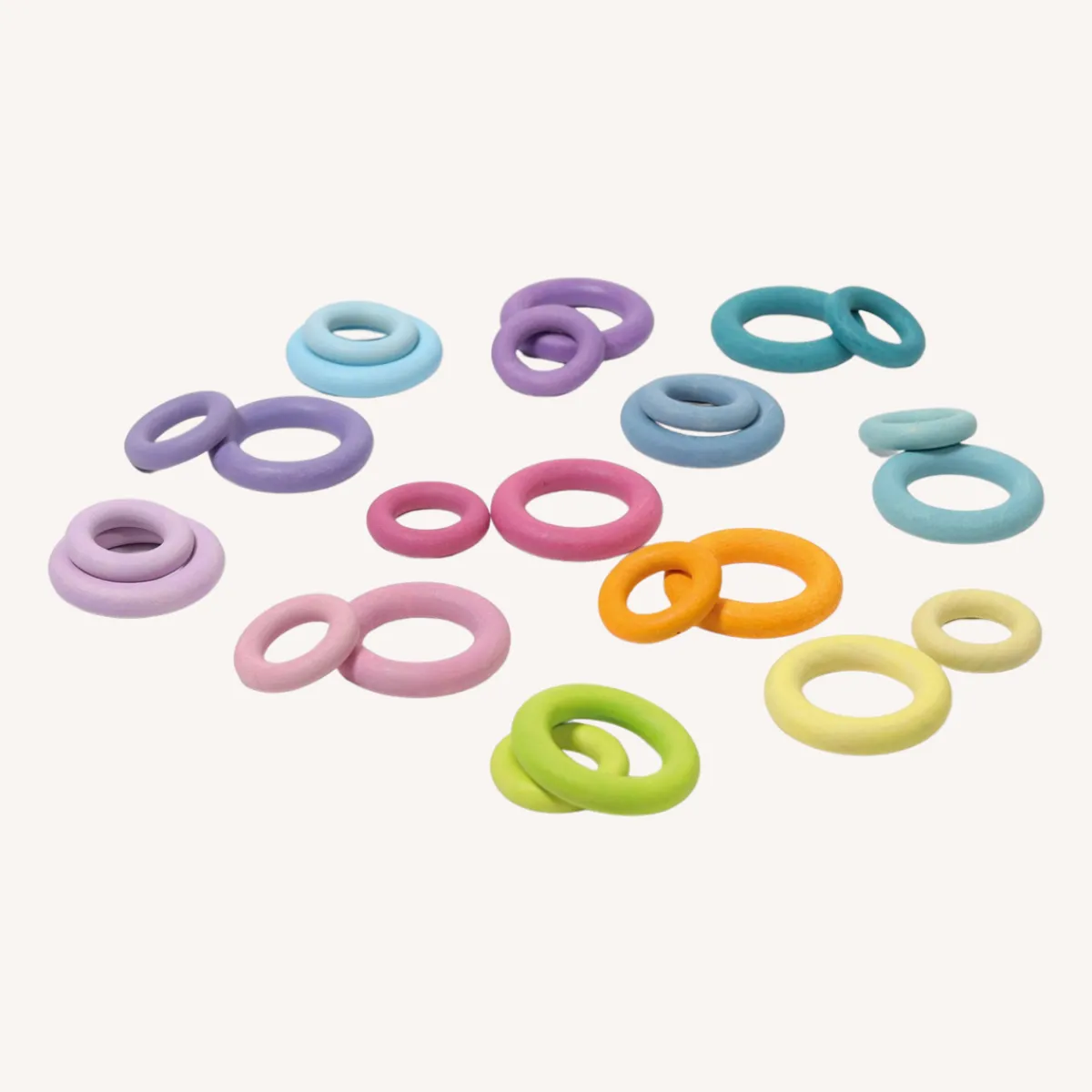 Grimm's Motoriek | Creativiteit & Fantasie*Houten ringen - pastel