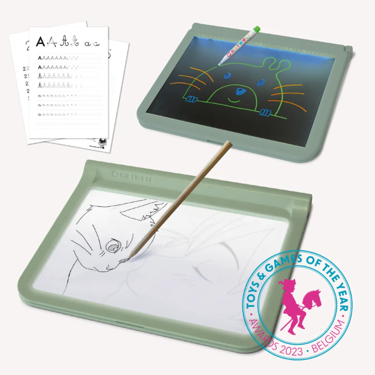 Kidywolf Taal & Communicatie | Creativiteit & Fantasie*Kidydraw pro - lichtgevend tweezijdig tekenbord