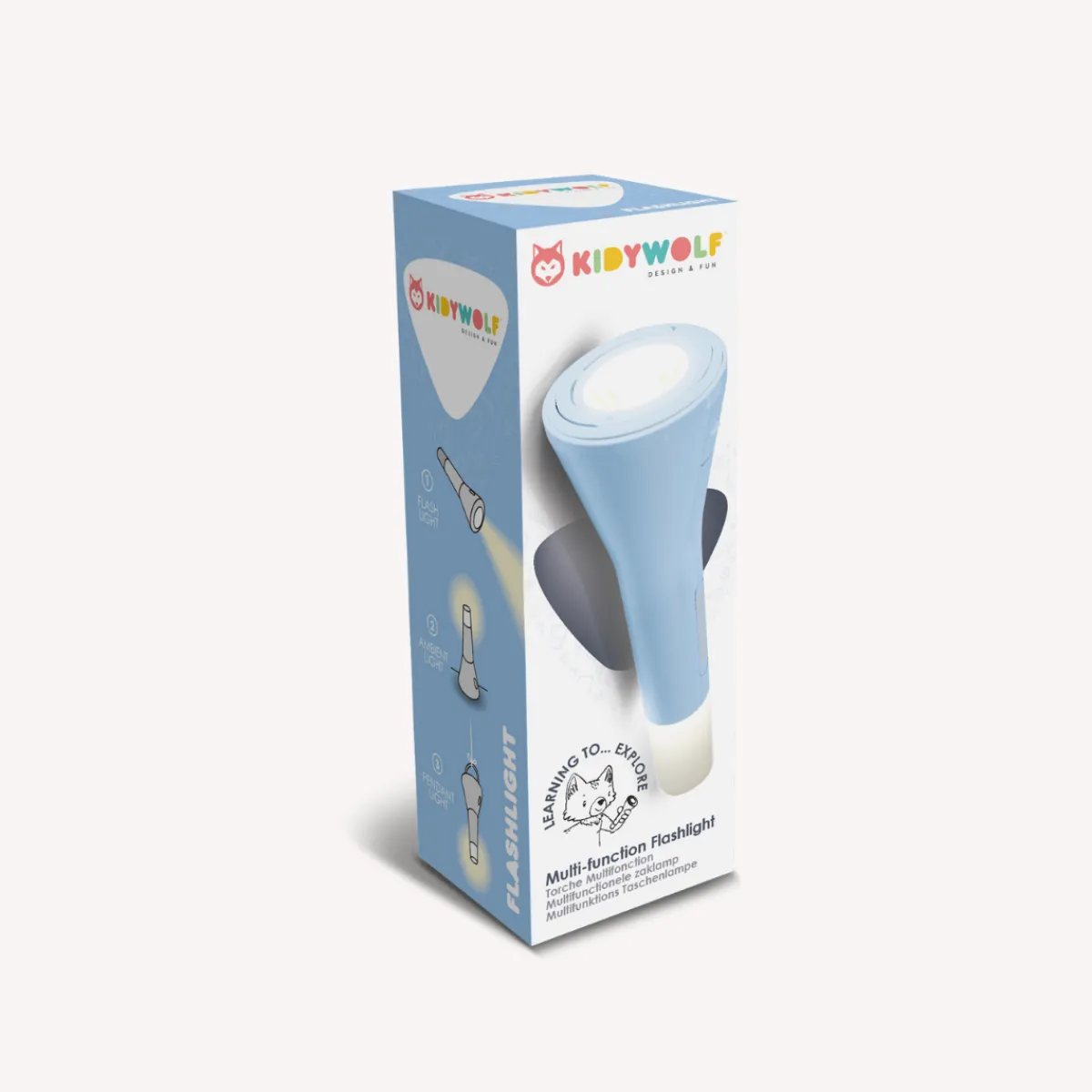 Kidywolf Creativiteit & Fantasie | 4 Tot 5 Jaar*Kidyflashlight - zaklamp - blauw