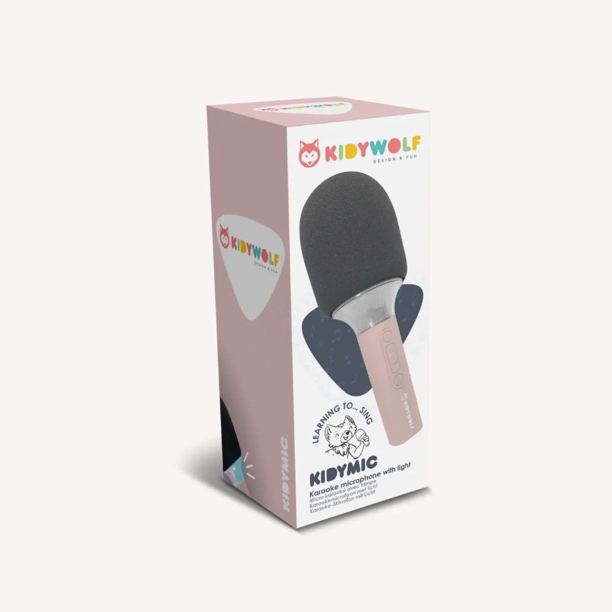 kidymic_bluetooth_led_mic_5.webp Kidywolf Zintuigen | Taal & Communicatie*Kidymic bluetooth LED microfoon - roze