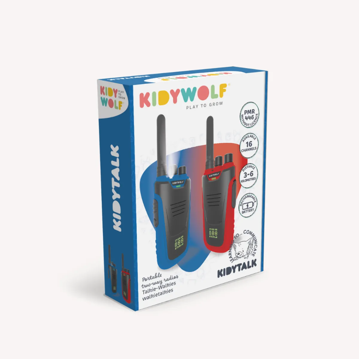 Kidywolf Taal & Communicatie | Creativiteit & Fantasie*Kidytalk Walkie talkies - Blauw Rood