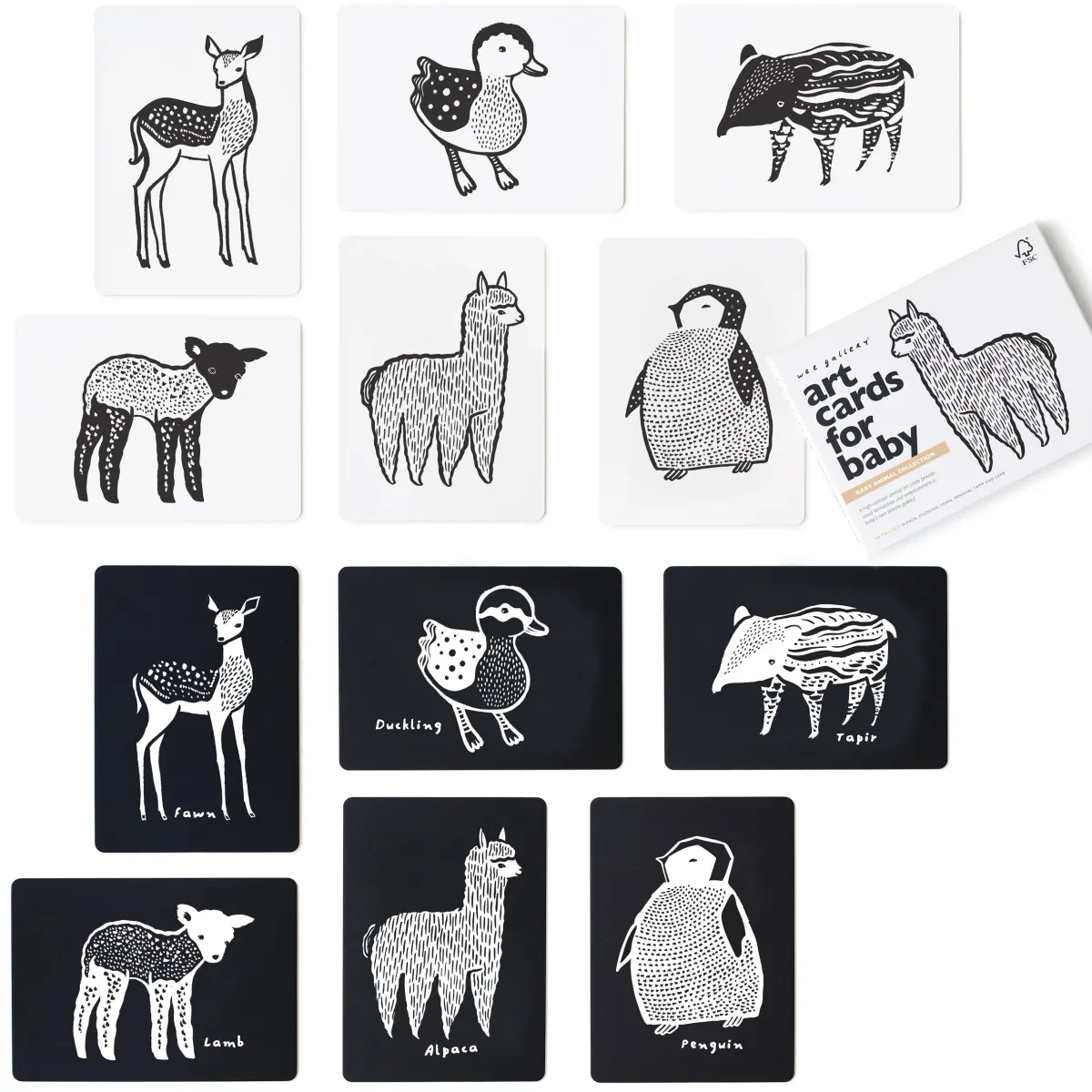 kijkkaarten_art_cards_bab_2.webp Wee Gallery Zintuigen | Concentratie & Geheugen*Kijkkaarten Art Cards Baby dieren