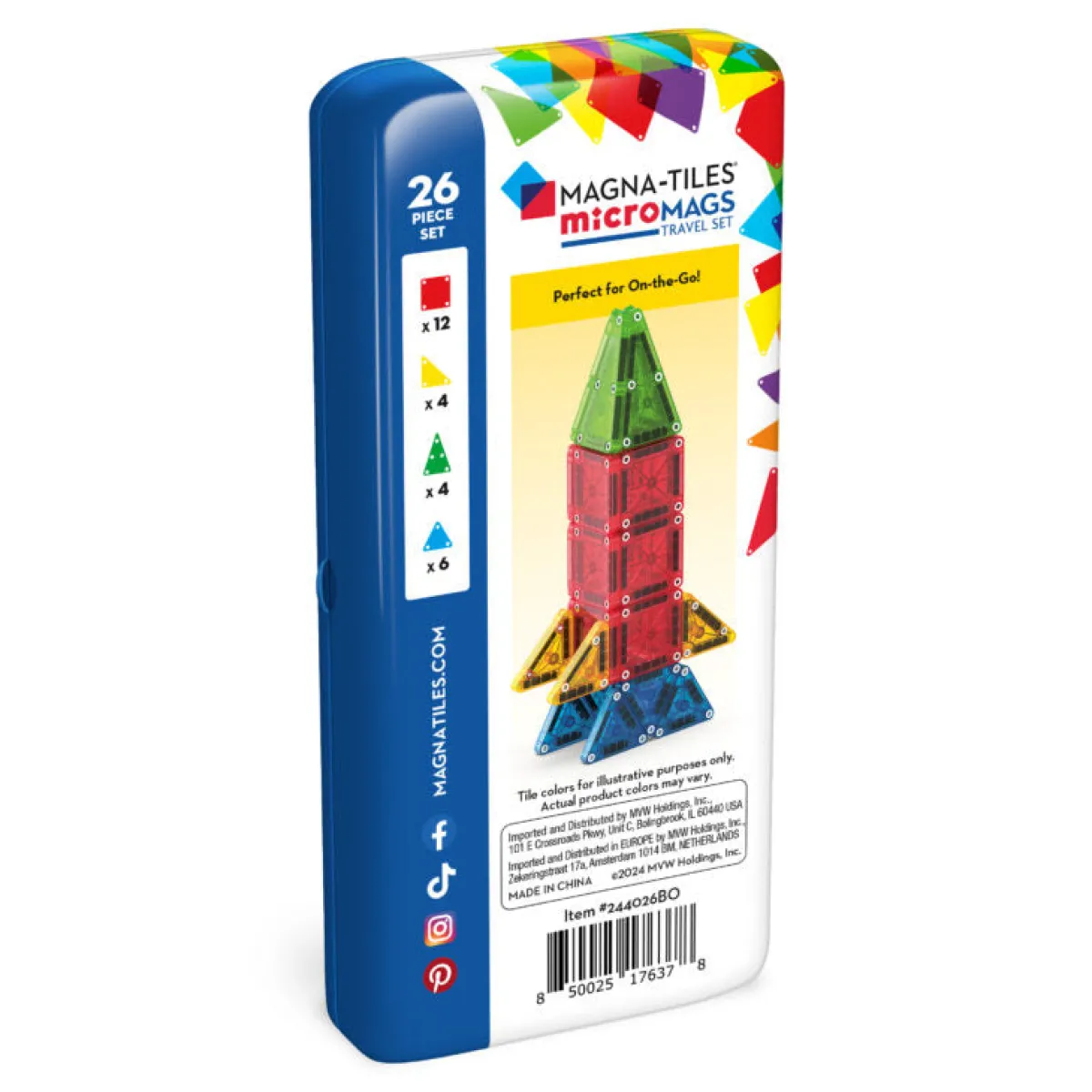 Magna-Tiles Ruimtelijk Inzicht | Motoriek*Micromags travel set - 26