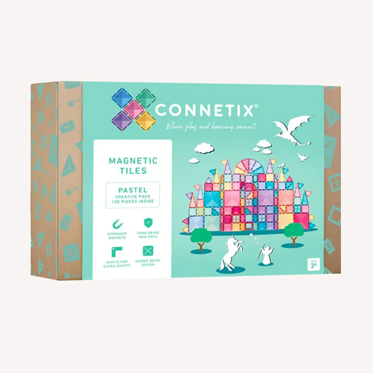 Connetix Ruimtelijk Inzicht | Motoriek*Pastel Creative Pack 120-delig