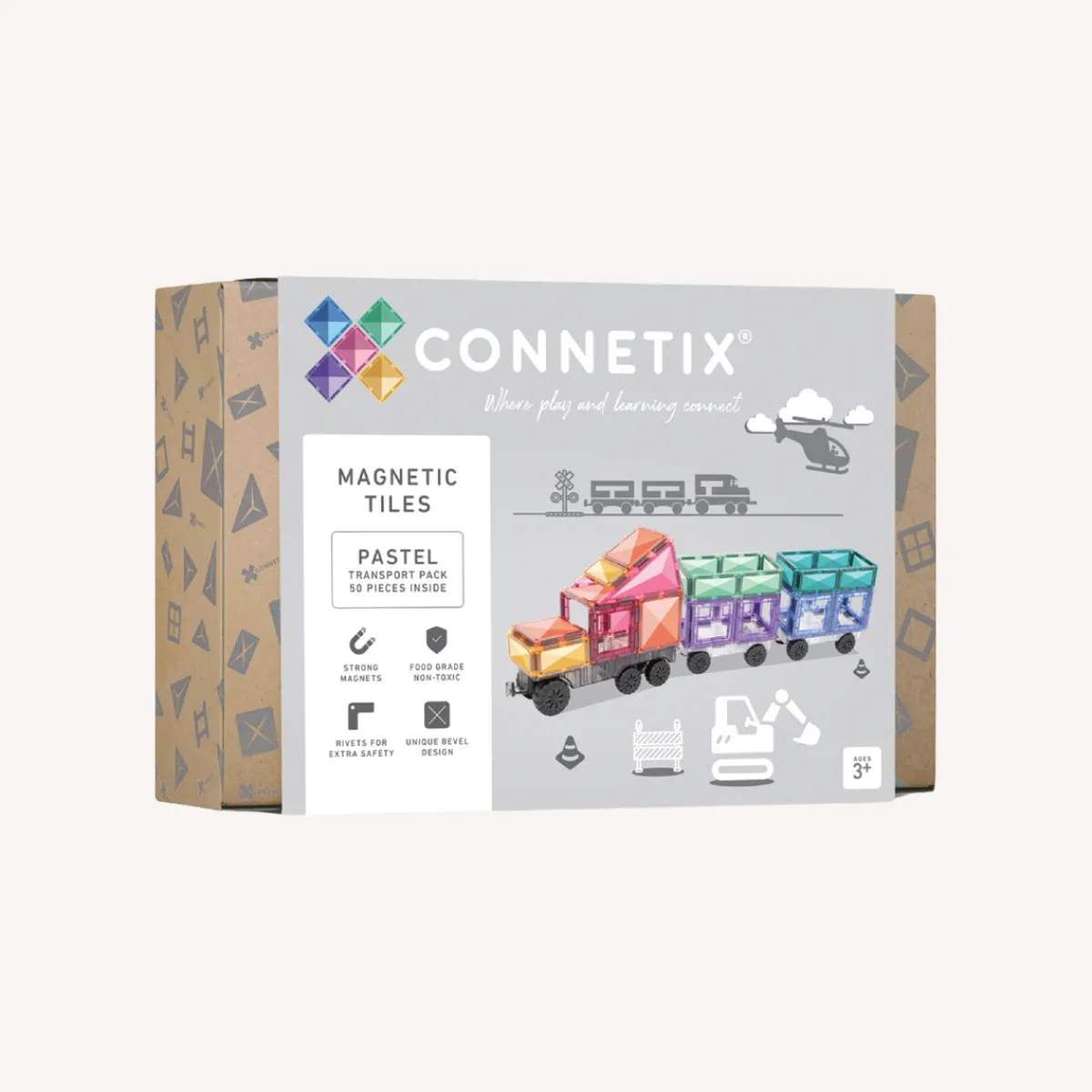 Connetix Ruimtelijk Inzicht | Motoriek*Pastel Transport Pack 50-delig