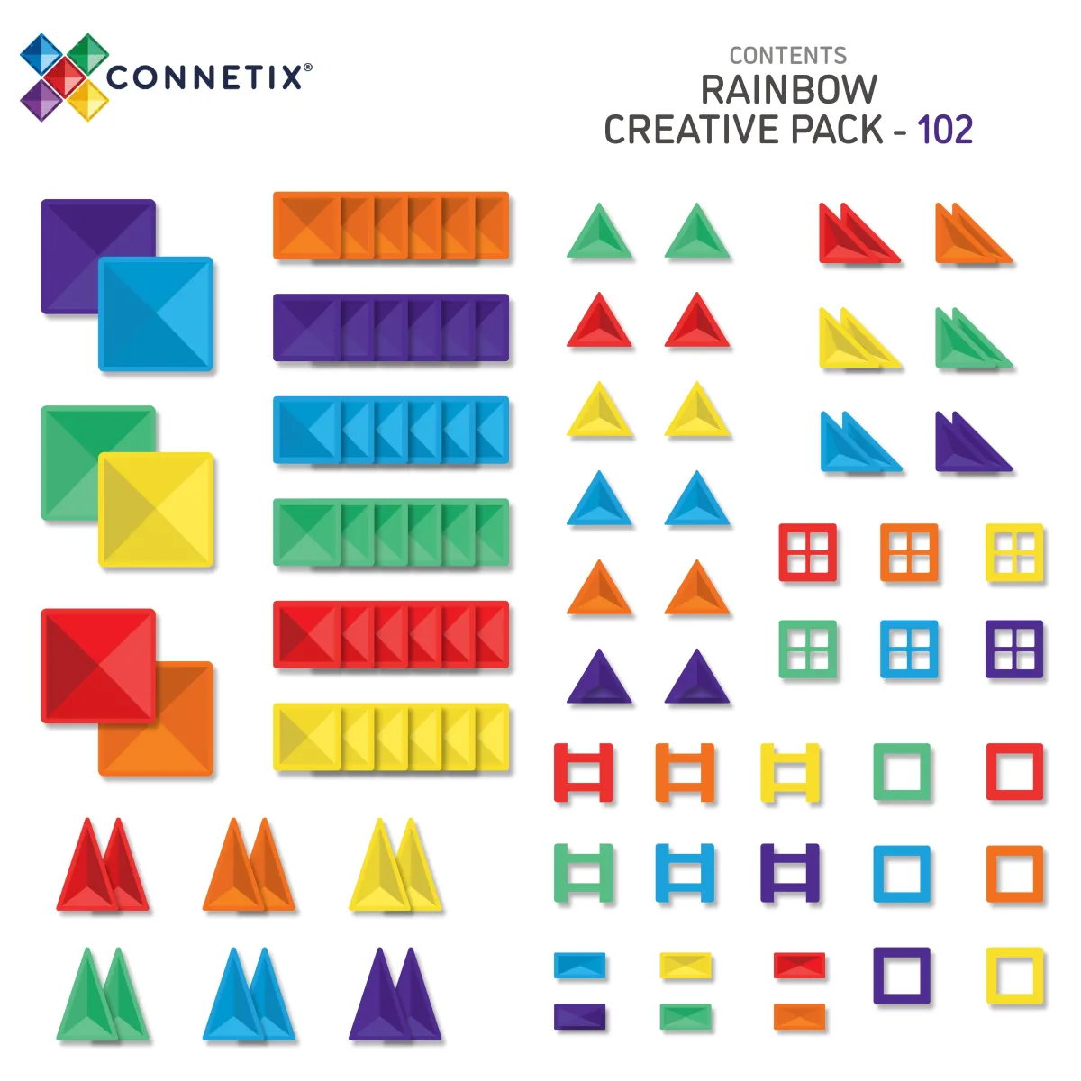 rainbow_creative_pack_del_4.webp Connetix Motoriek | Creativiteit & Fantasie*Rainbow Creative Pack 102-delig
