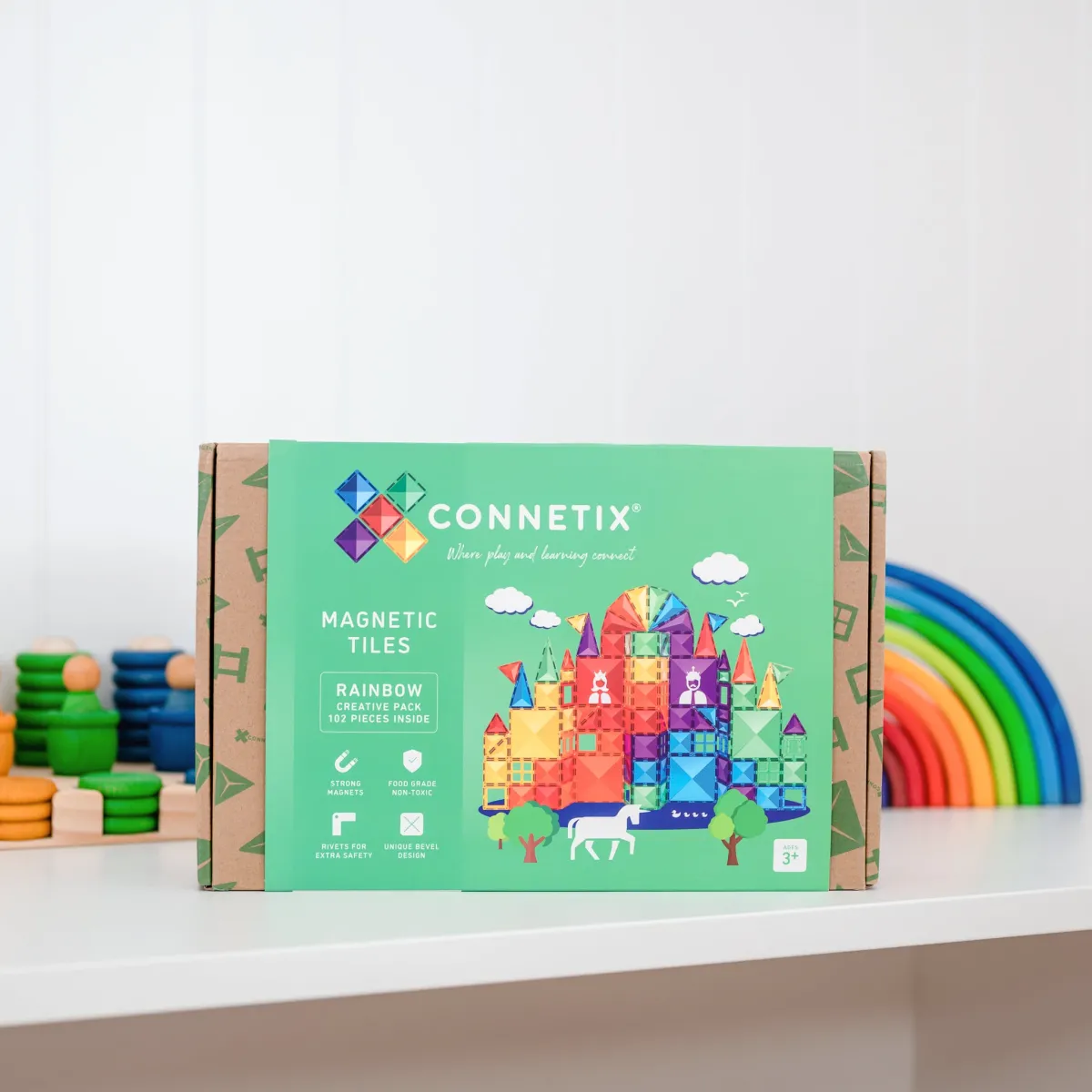 rainbow_creative_pack_del_8.webp Connetix Motoriek | Creativiteit & Fantasie*Rainbow Creative Pack 102-delig