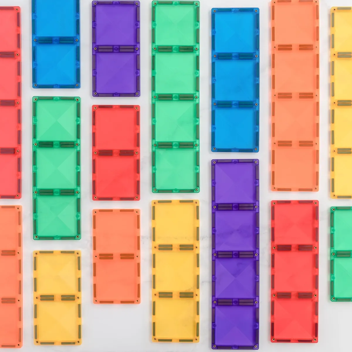 rainbow_rectangle_pack_de_2.webp Connetix Ruimtelijk Inzicht | Motoriek*Rainbow Rectangle Pack 18-delig