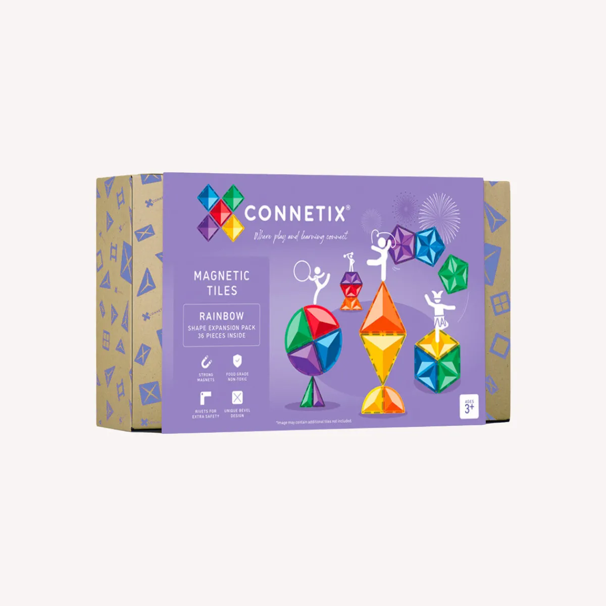Connetix Ruimtelijk Inzicht | Motoriek*Rainbow Shape Expansion Pack 36-delig