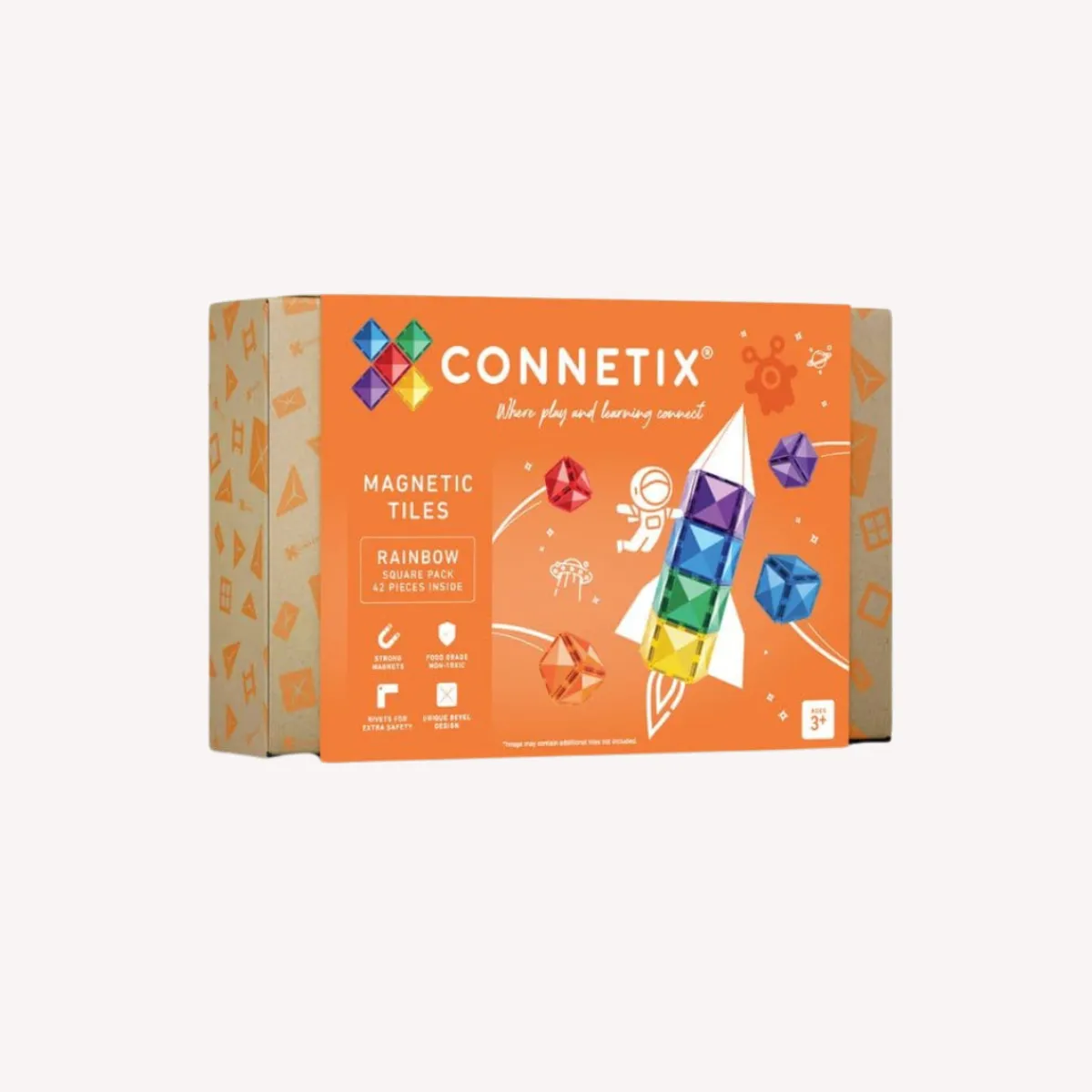 Connetix Ruimtelijk Inzicht | Creativiteit & Fantasie*Rainbow Square Pack 42-delig
