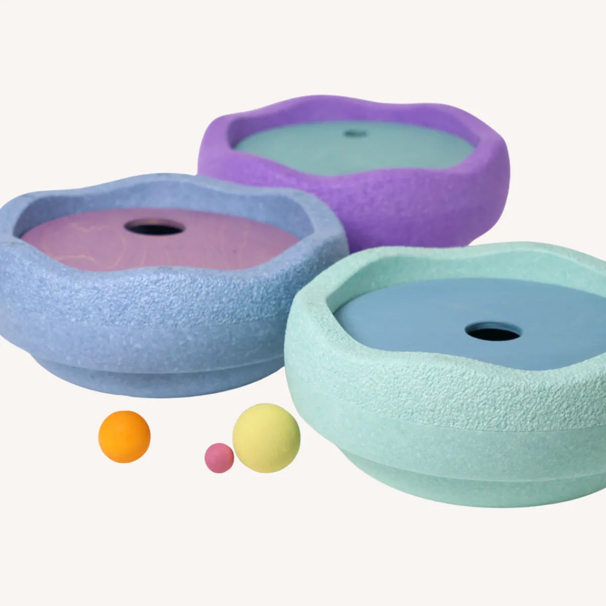 Grimm's x Stapelstein Ruimtelijk Inzicht | Motoriek*Rolling Discs Cool Pastel