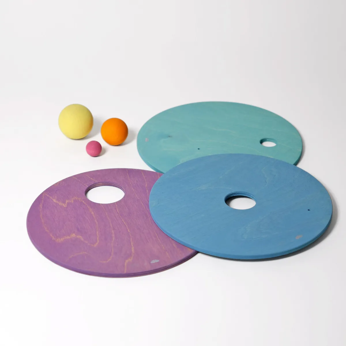 Grimm's x Stapelstein Ruimtelijk Inzicht | Motoriek*Rolling Discs Cool Pastel