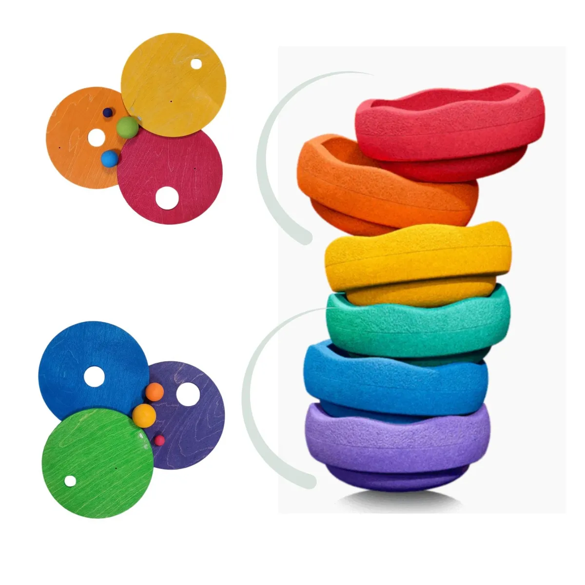 rolling_discs_cool_rainbo_3.webp Grimm's x Stapelstein Ruimtelijk Inzicht | Motoriek*Rolling Discs Cool Rainbow